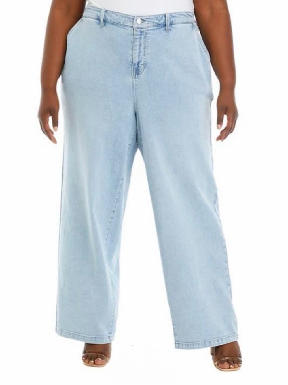 Plus Size DKNY Light Blue Wide Leg Jeans